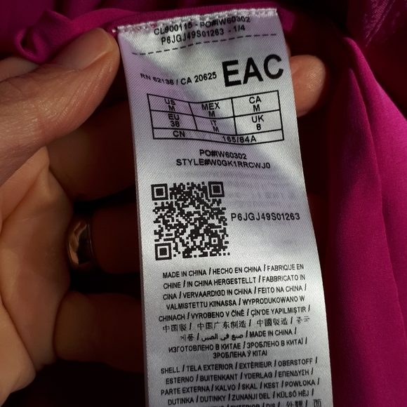 Guess Eco Paisley Hanna Wrap Dress in Electric Fuchsia. Size Medium. EUC. - Picture 14 of 14